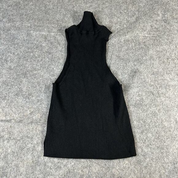 Anthropologie Pilcro High Neck Ribbed Knit Tank Sweater Womens Small Black - Picture 6 of 7